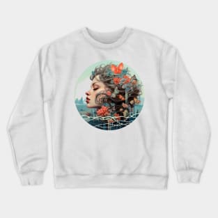 Dreamy woman with wonderful hair Crewneck Sweatshirt